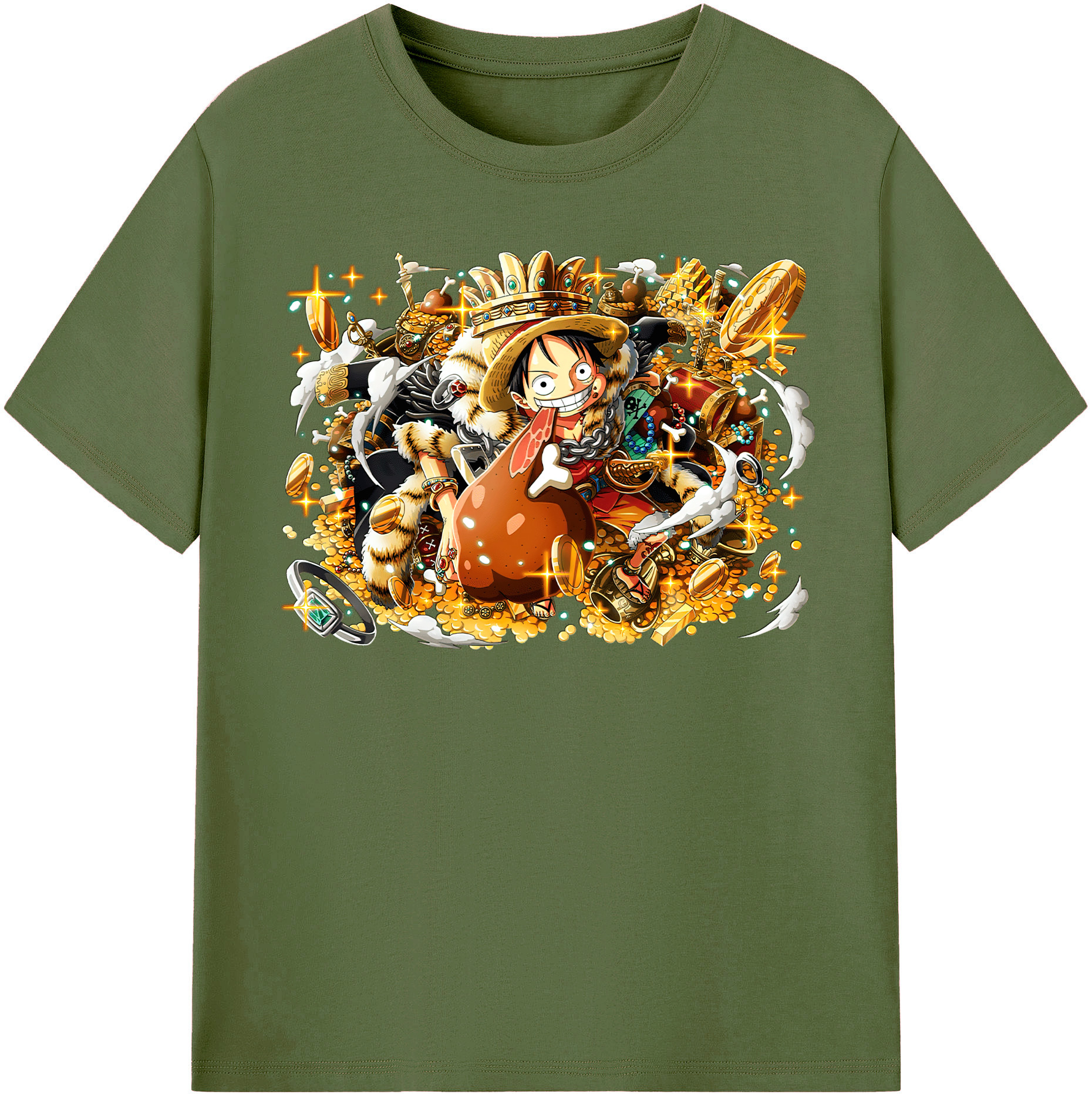 ワンピース モンキー・D・ルフィ ONE PIECE Monkey D. Luffy 綿100％半袖Tシャツ（フロントプリント）